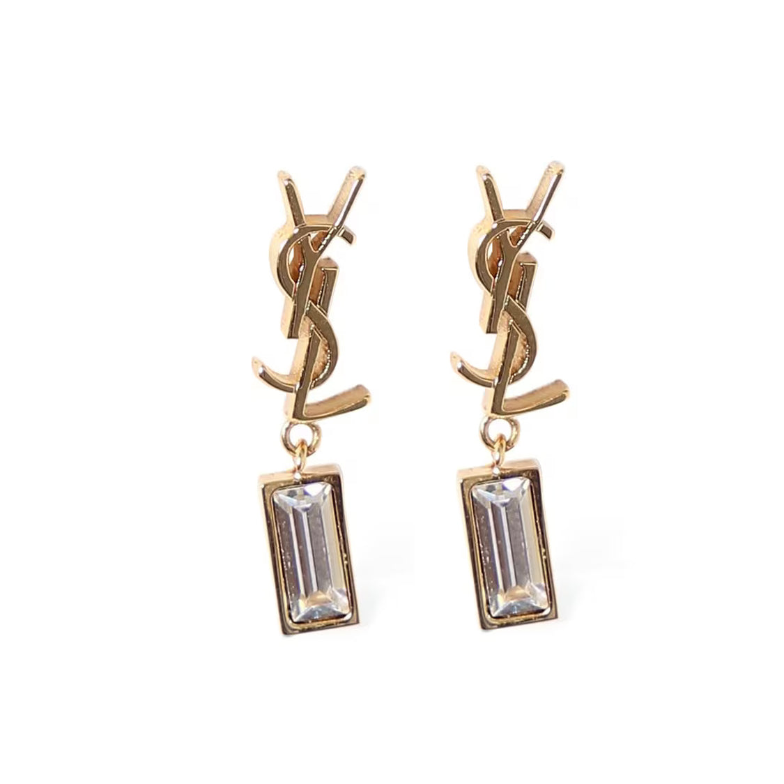 YSL Monogram 18K Gold Earrings