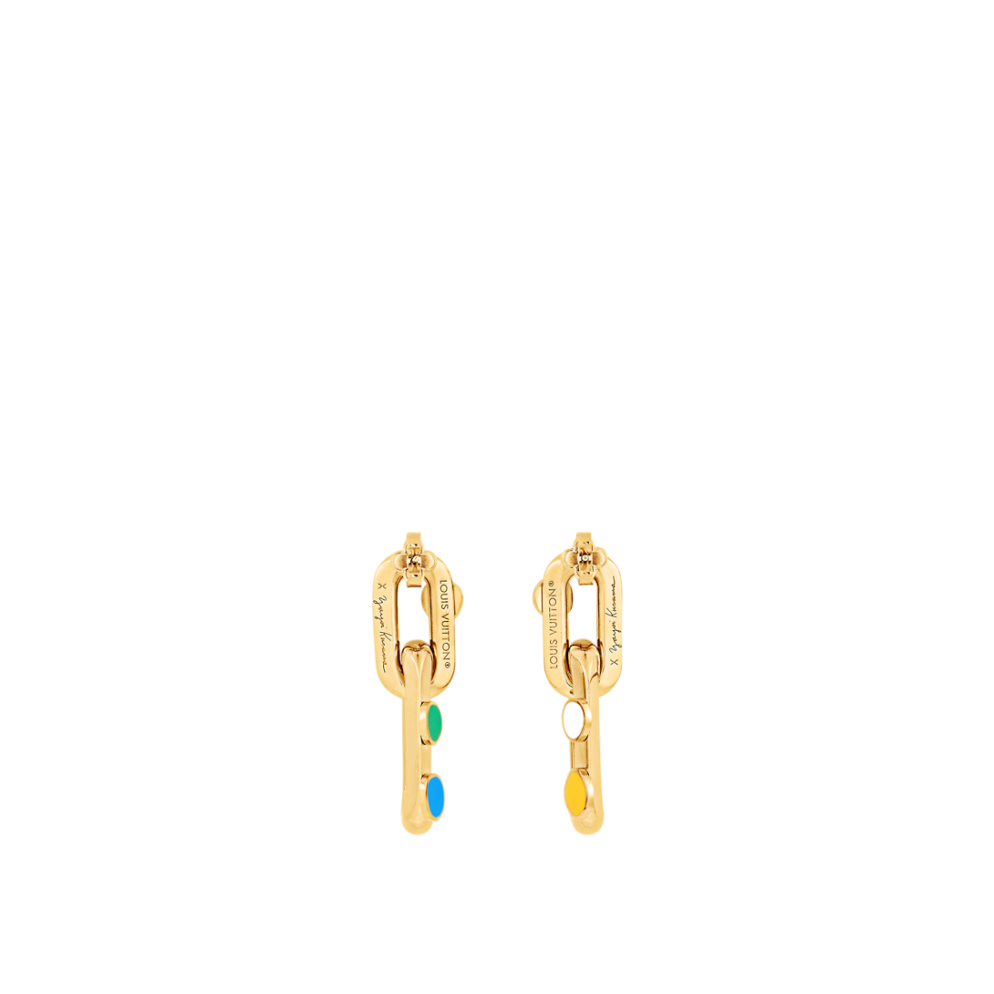 Louis Vuitton x YK LV Edge Painted Dots 18K Gold Earrings