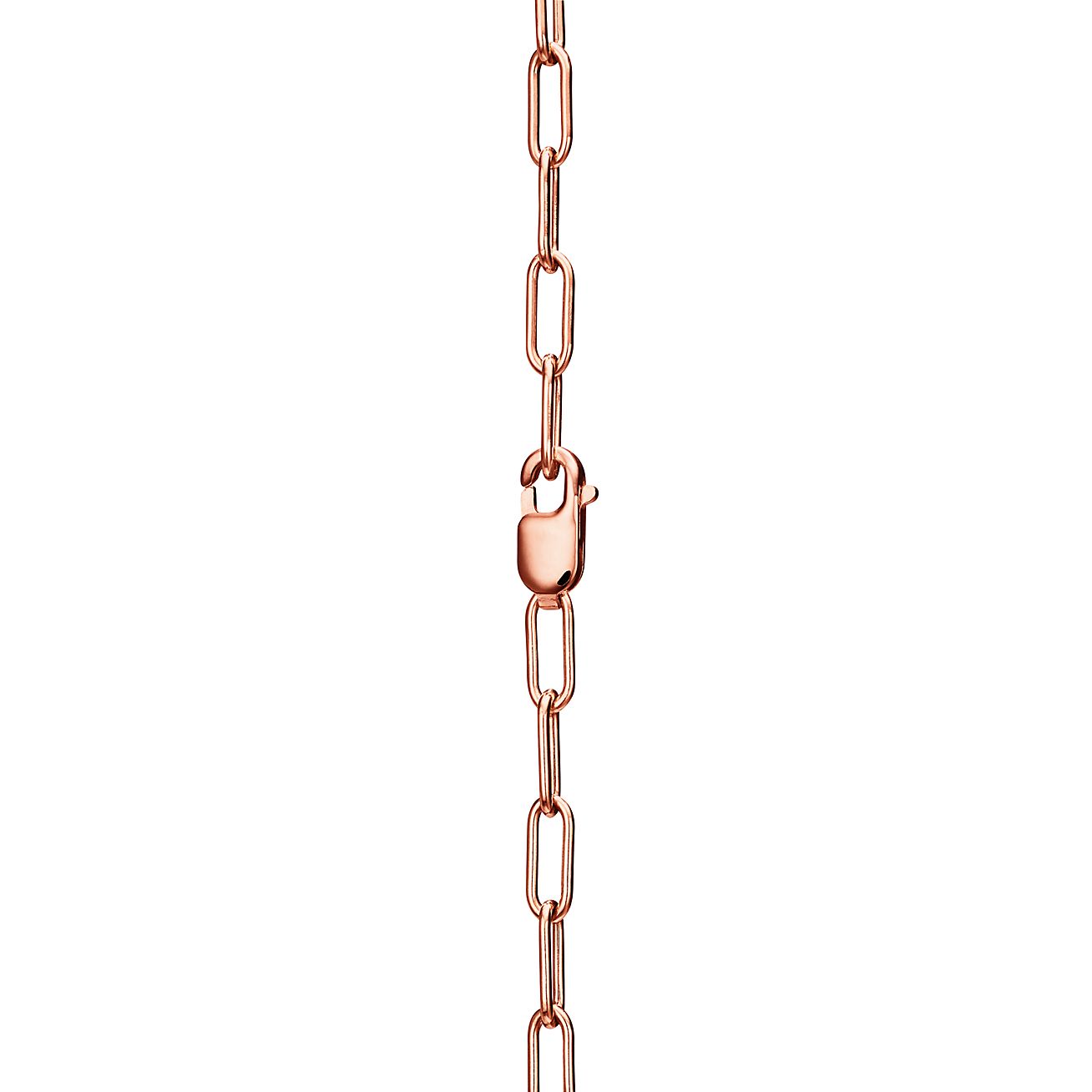 Tiffany Lock Pendant Pave Diamonds 18K Gold Necklace