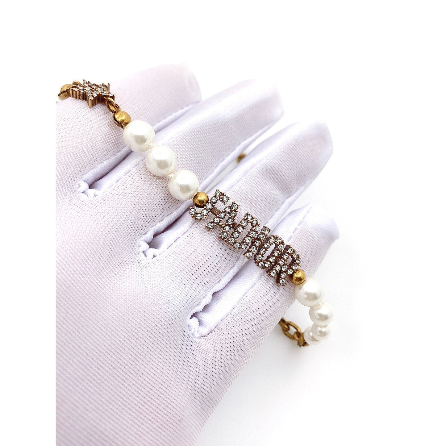 Dior Pearl & Crystal J'Adior Choker 18K Gold Necklace