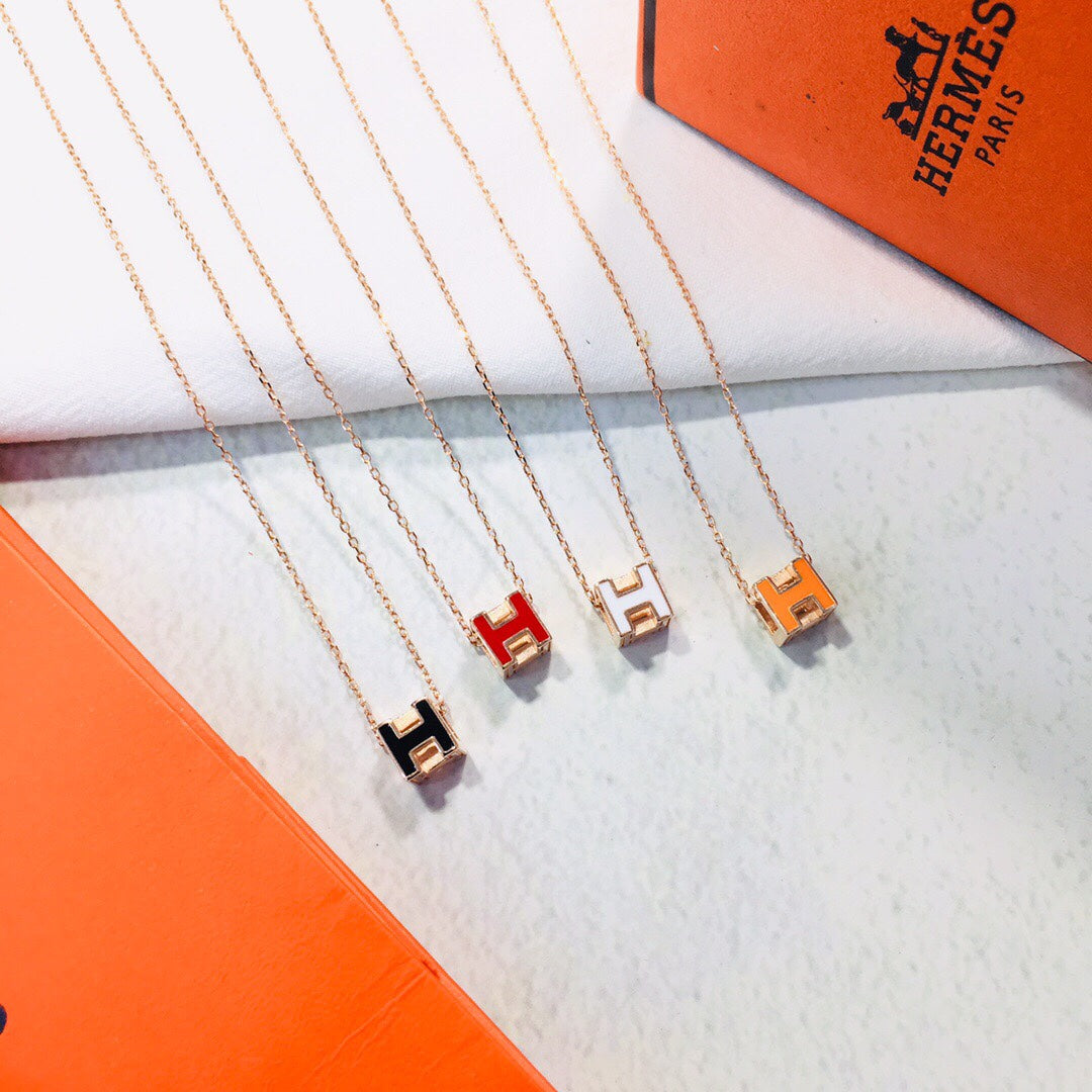 Hermes Cage D'H 18K Gold Necklace