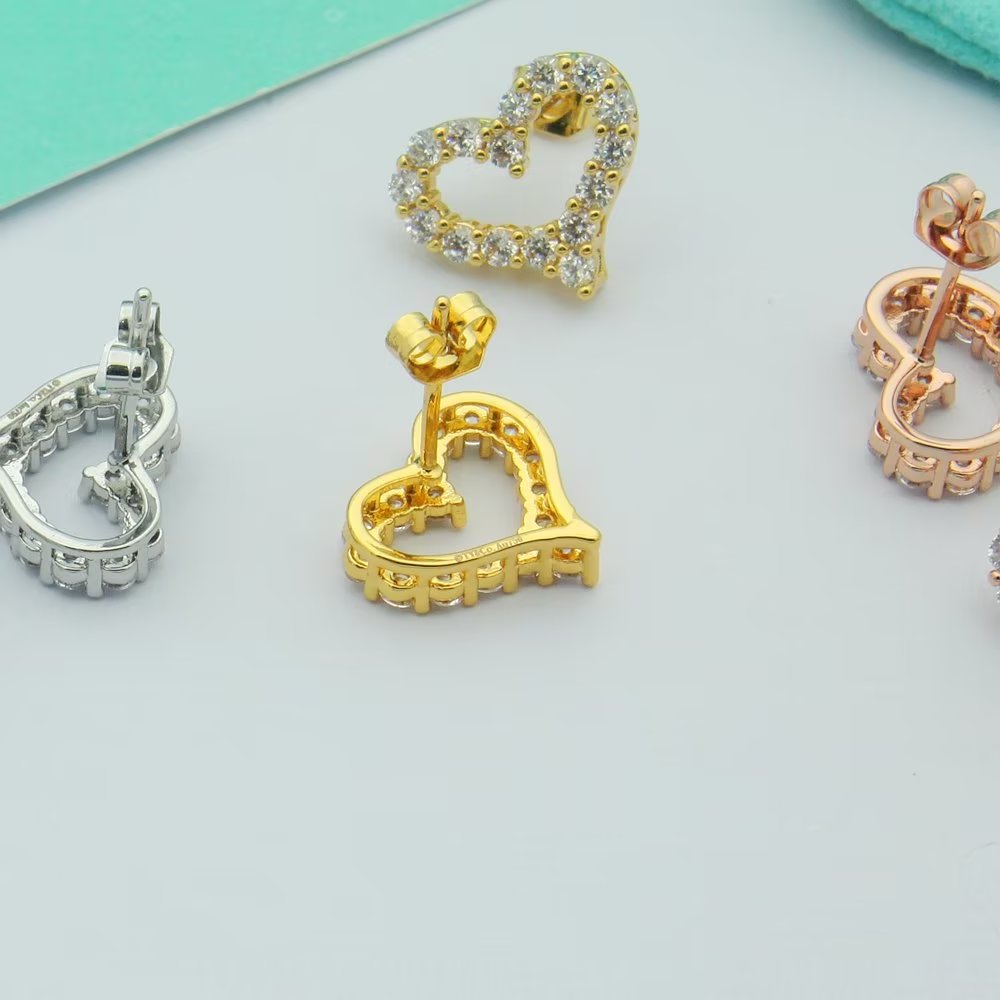 Tiffany Heart Diamonds 18K Rose Gold Earrings