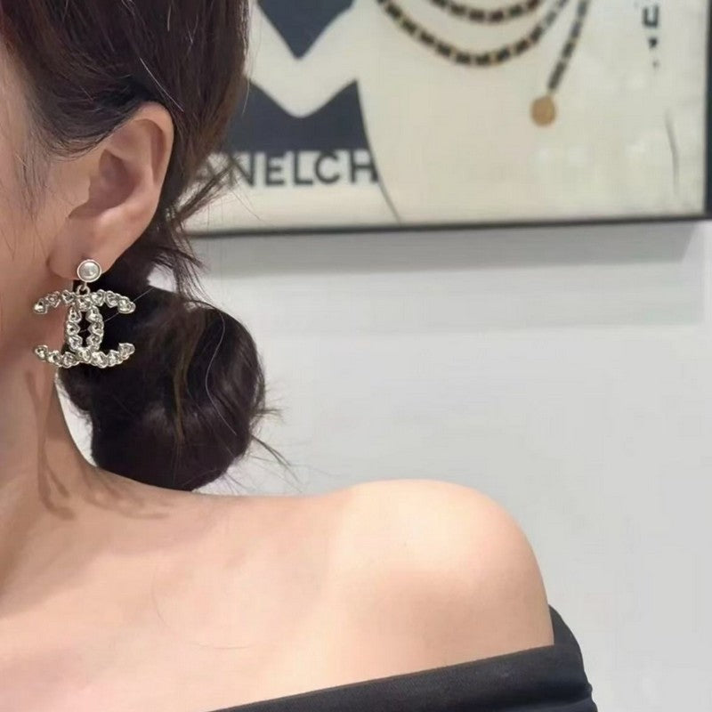 Chanel Pearl & Crystal 18K Gold Earrings