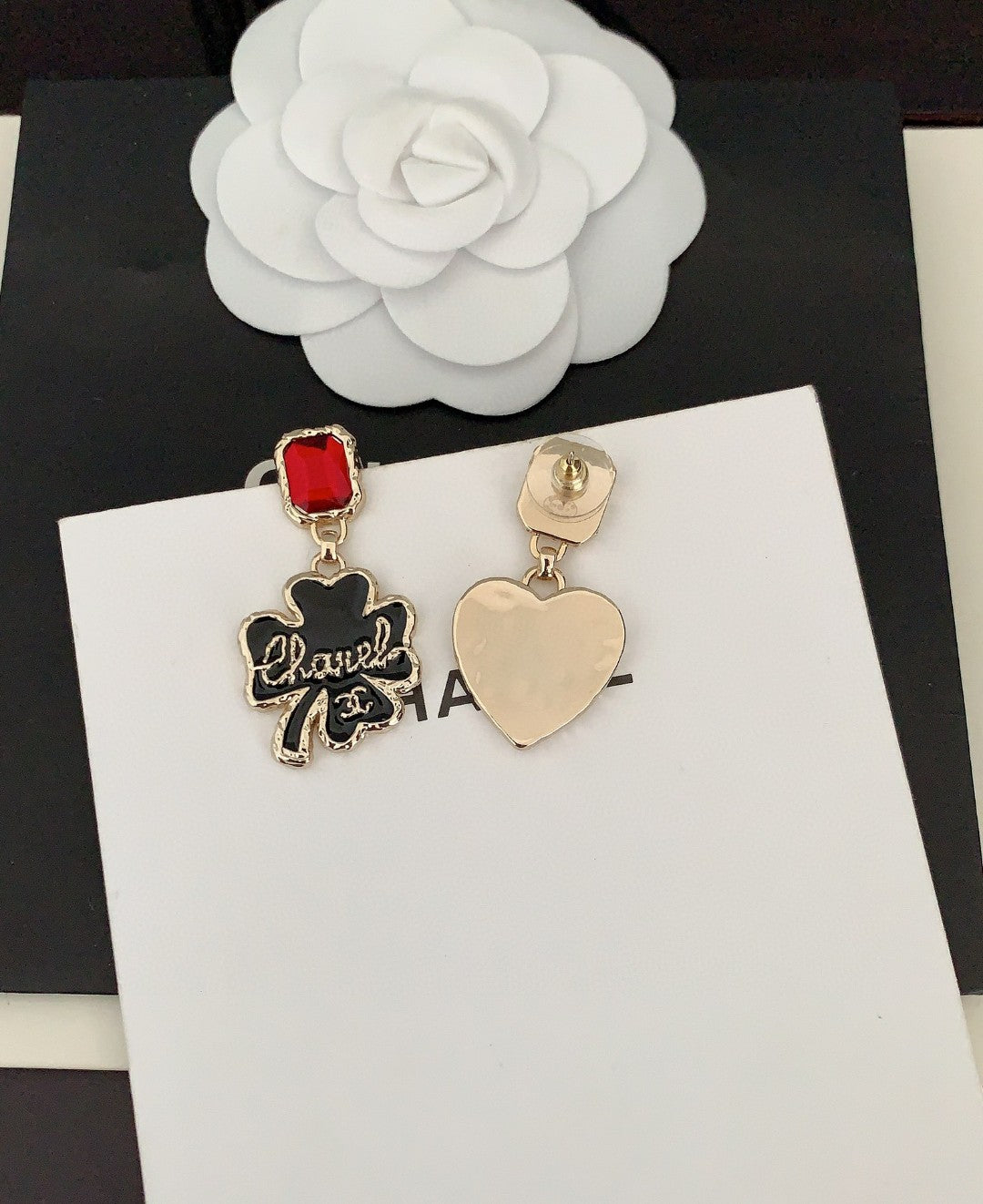 Chanel Heart 18K Gold Earrings