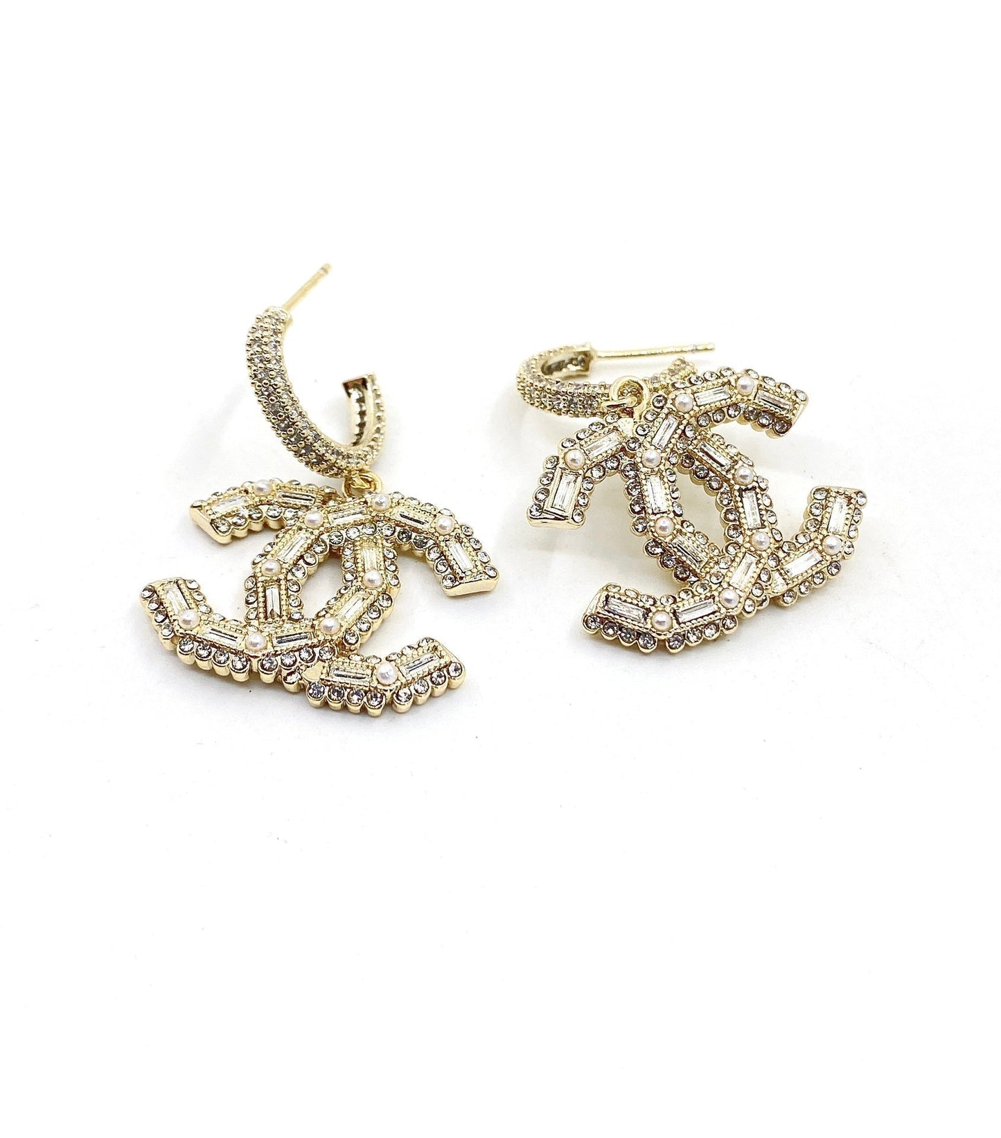 Chanel Crystals 18K Gold Earrings
