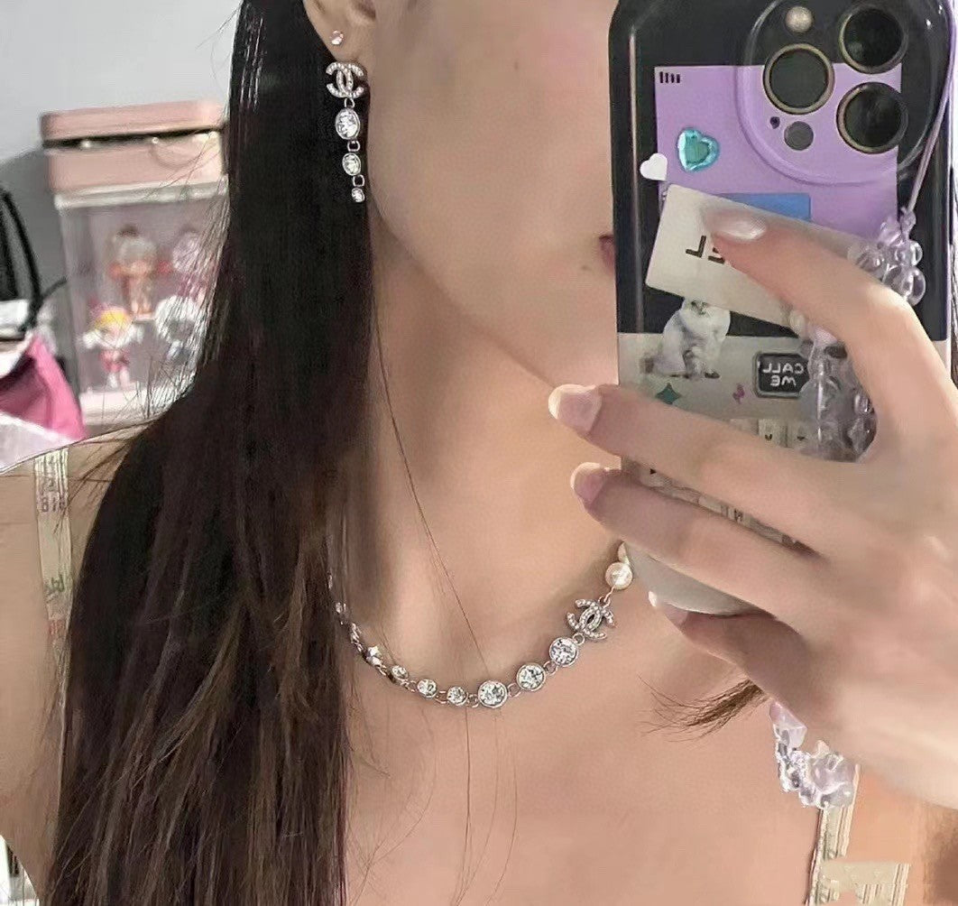 Chanel Pearls Crystals 18K Gold Necklace