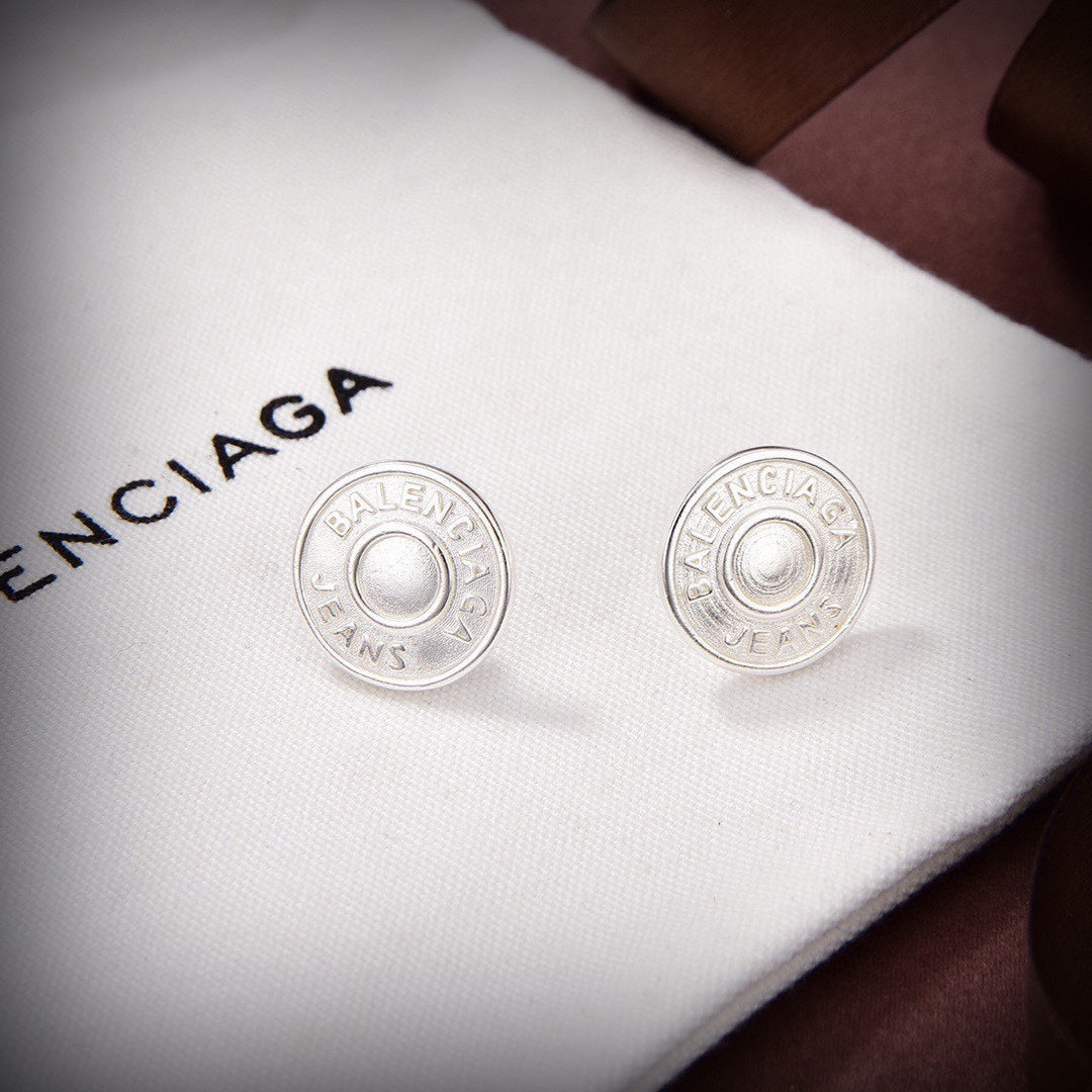 Balenciaga Circle 18K Gold Earrings