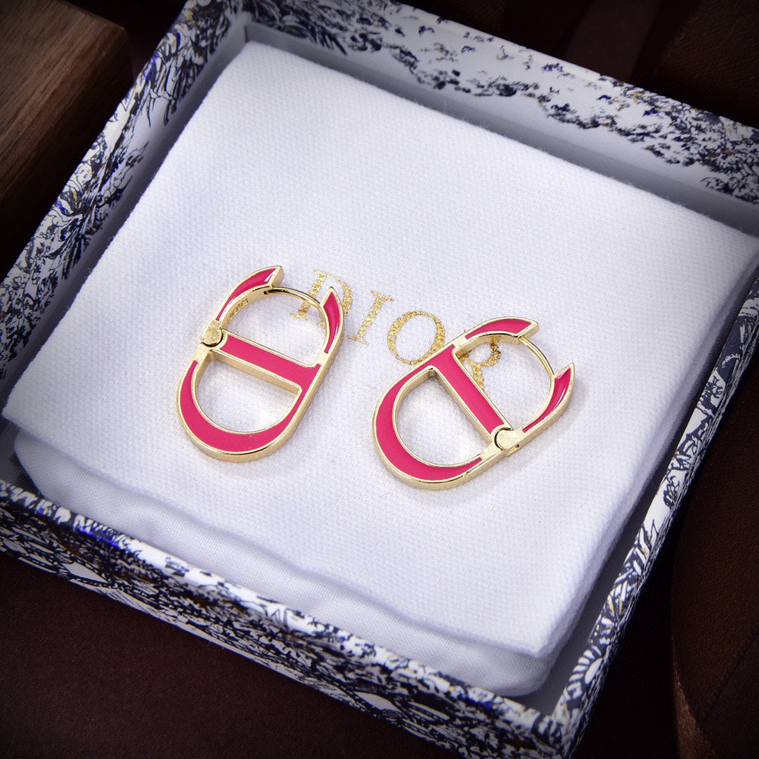 Dior 30 Montaigne Rani Pink 18K Gold Earrings