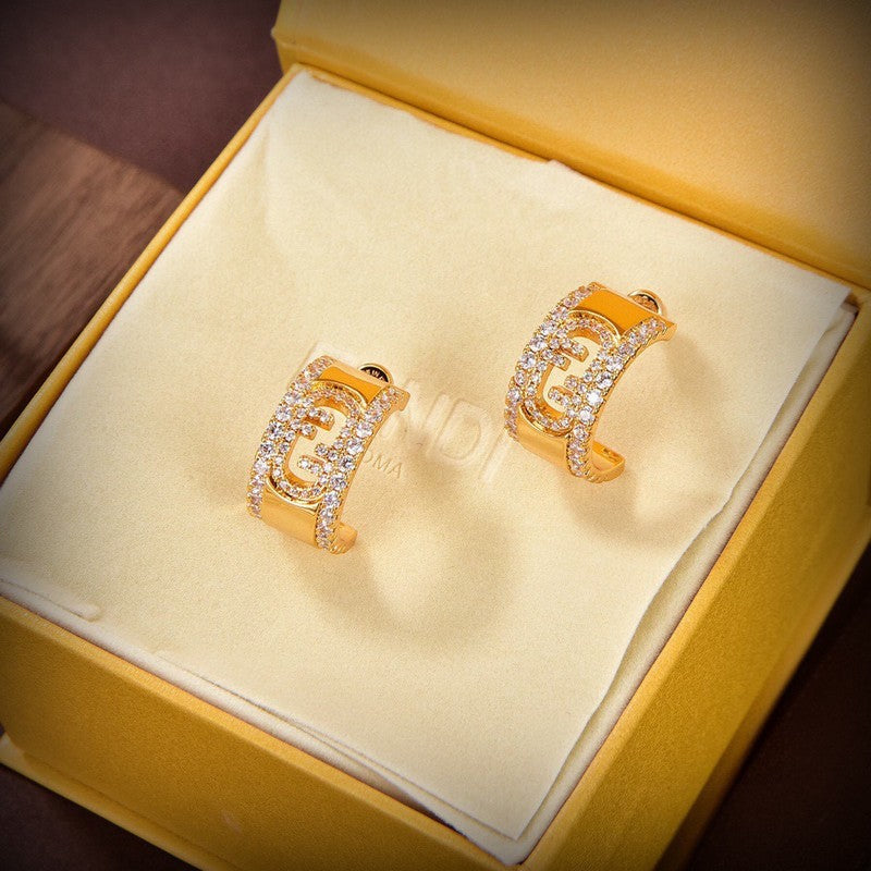 Fendi OLock 18K Gold Earrings