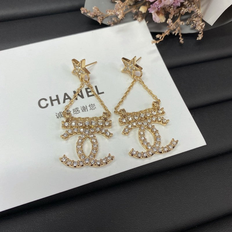 Chanel Star 18K Gold Earrings