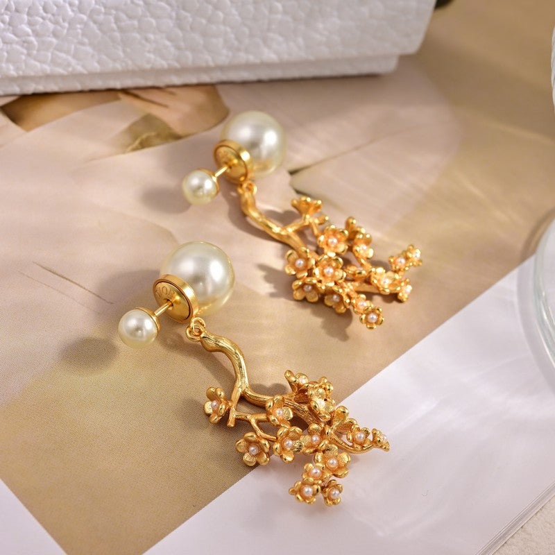 Dior Tribales Tree Clip 18K Gold Earrings