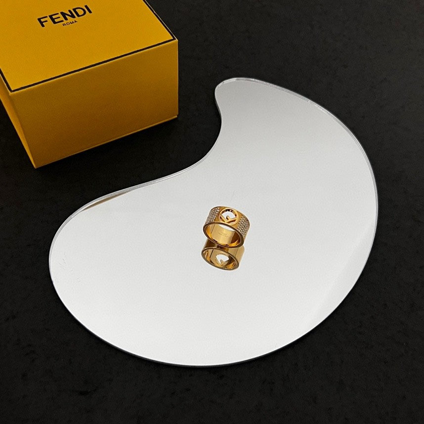 Fendi Is Wide 18K Gold Ring