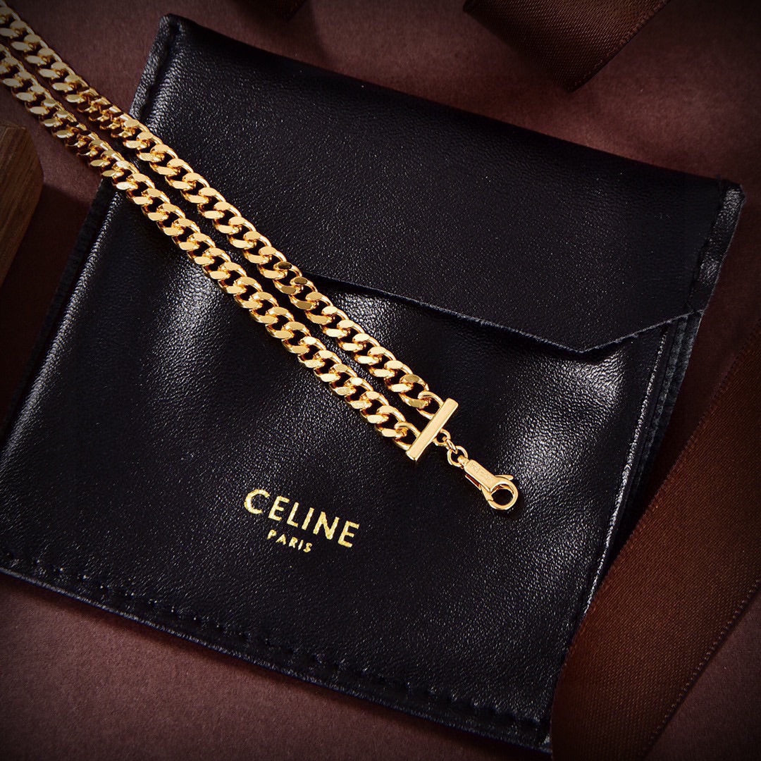 Celine Script Choker 18K Gold Necklace