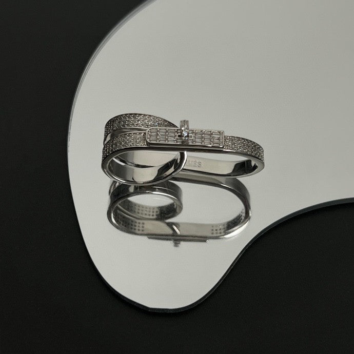 Hermes Kelly Gavroche Double 18K Gold Ring