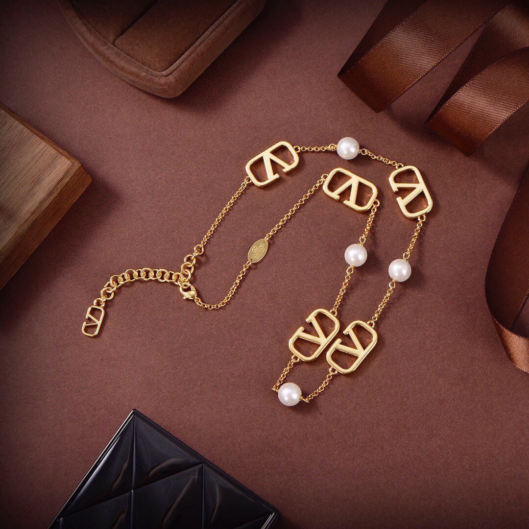 Valentino VLogo 18K Gold Necklace