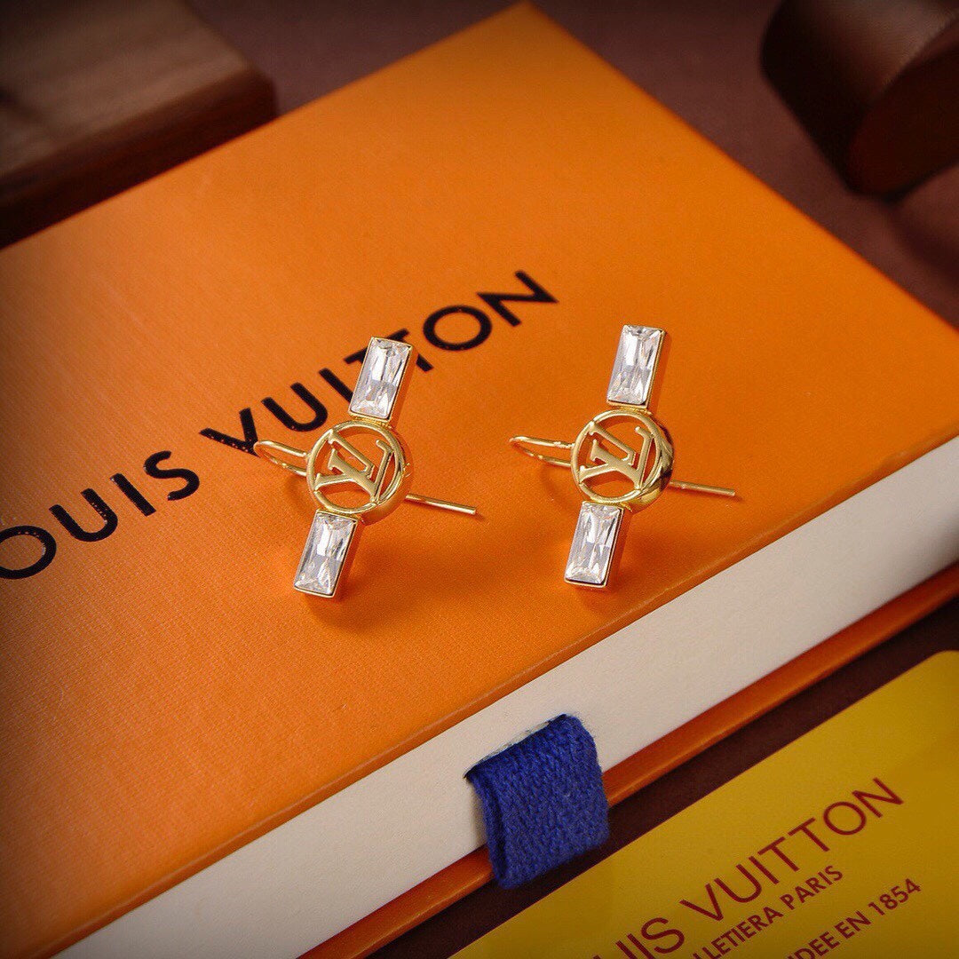 Louis Vuitton Crystals 18K Gold Earrings