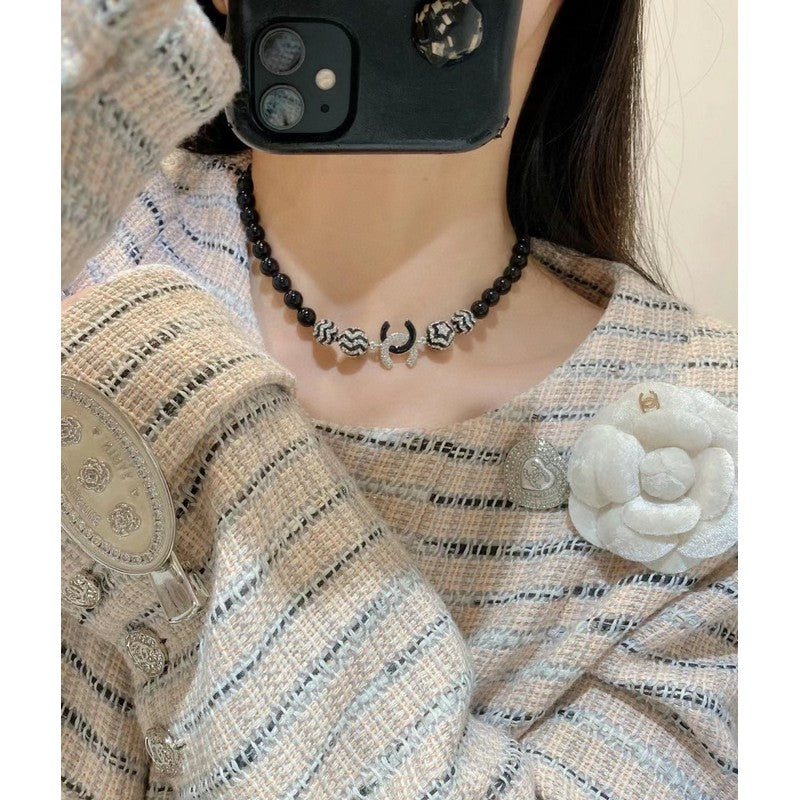 Chanel 24C Black Diamond 18K Gold Necklace