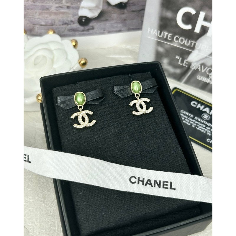 Chanel Crystal Bow 18K Gold Necklace