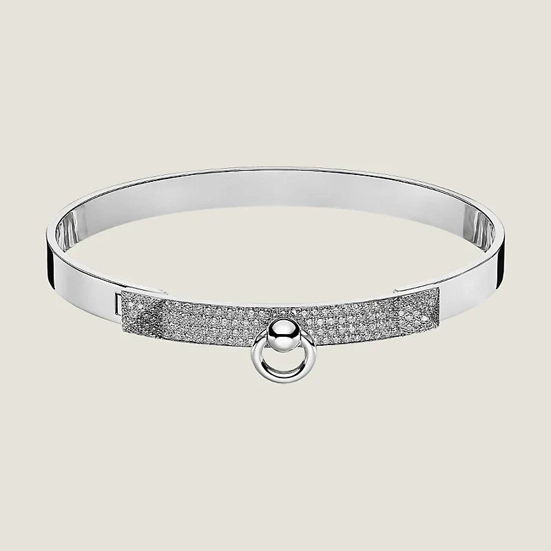 Hermes Collier De Chien Diamond 18K Gold Bracelet