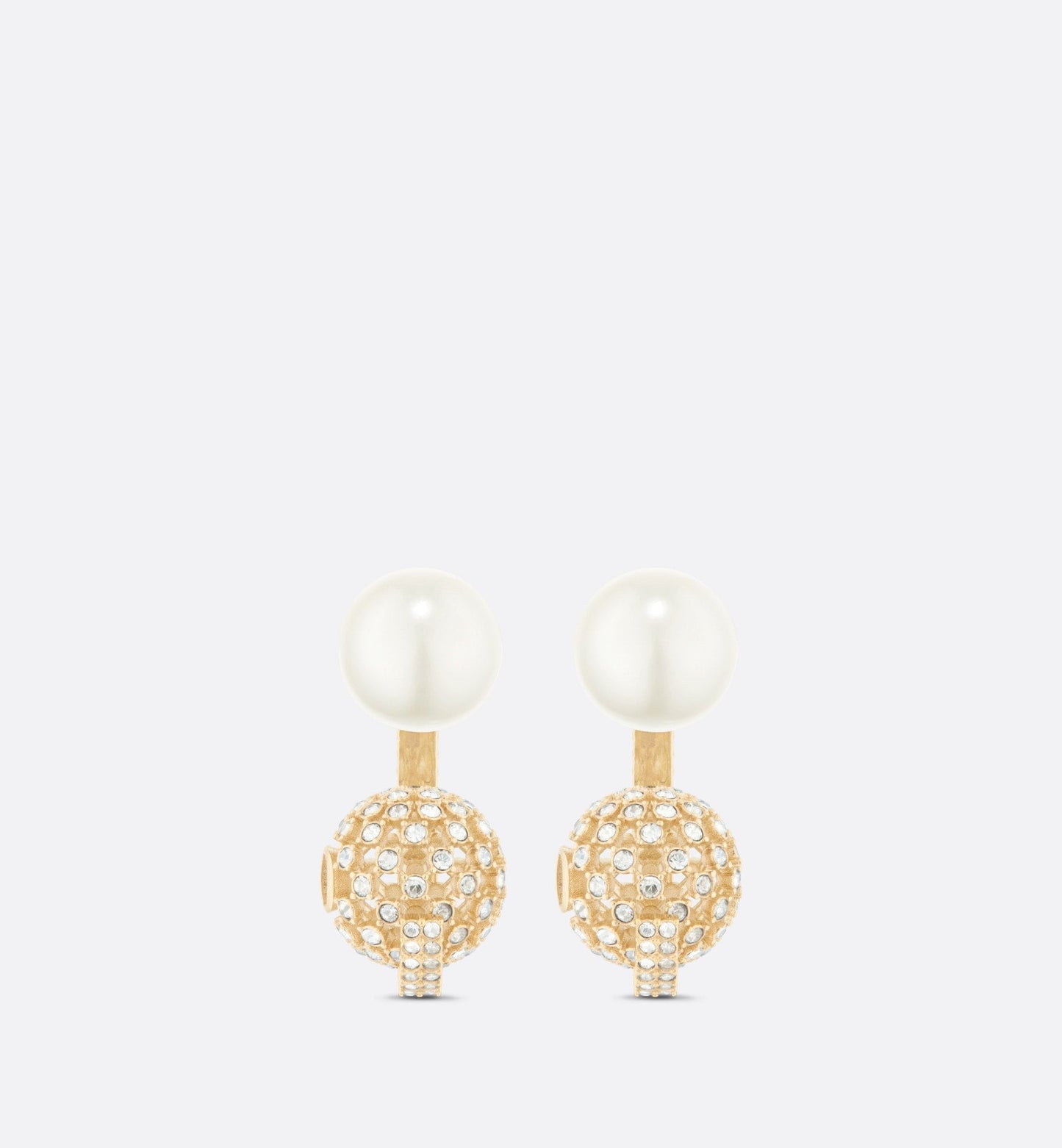 Dior Tribales White Resin Pearls 18K Gold Earrings