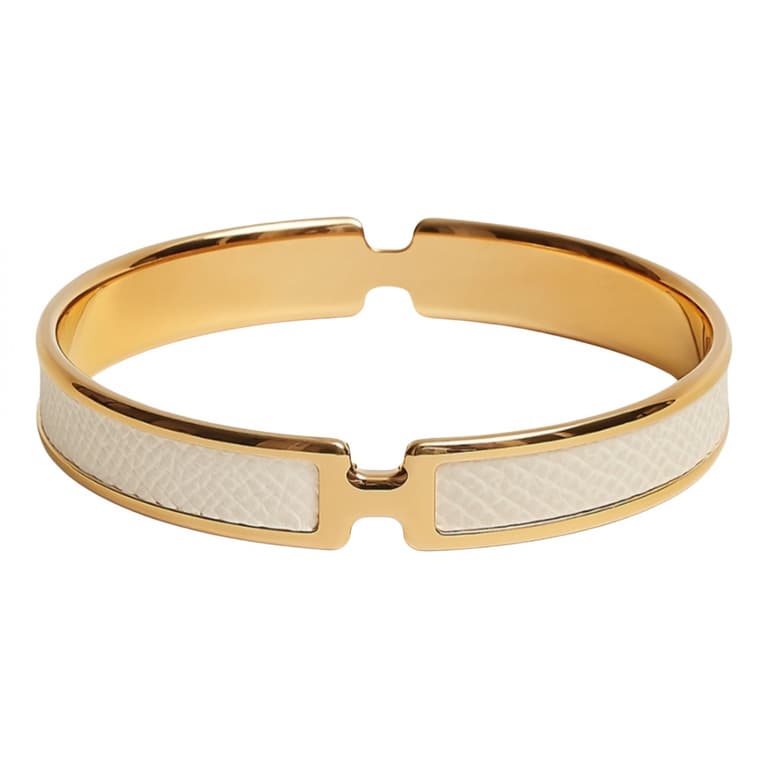 Hermes Olympe White 18K Gold Bracelet