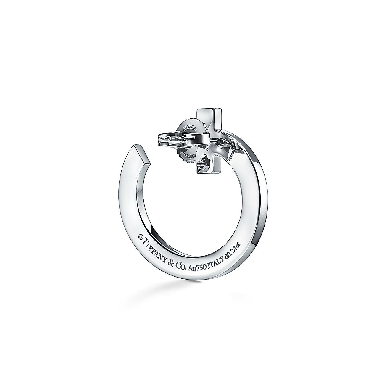 Tiffany T1 Open Hoop 18K White Gold Earrings