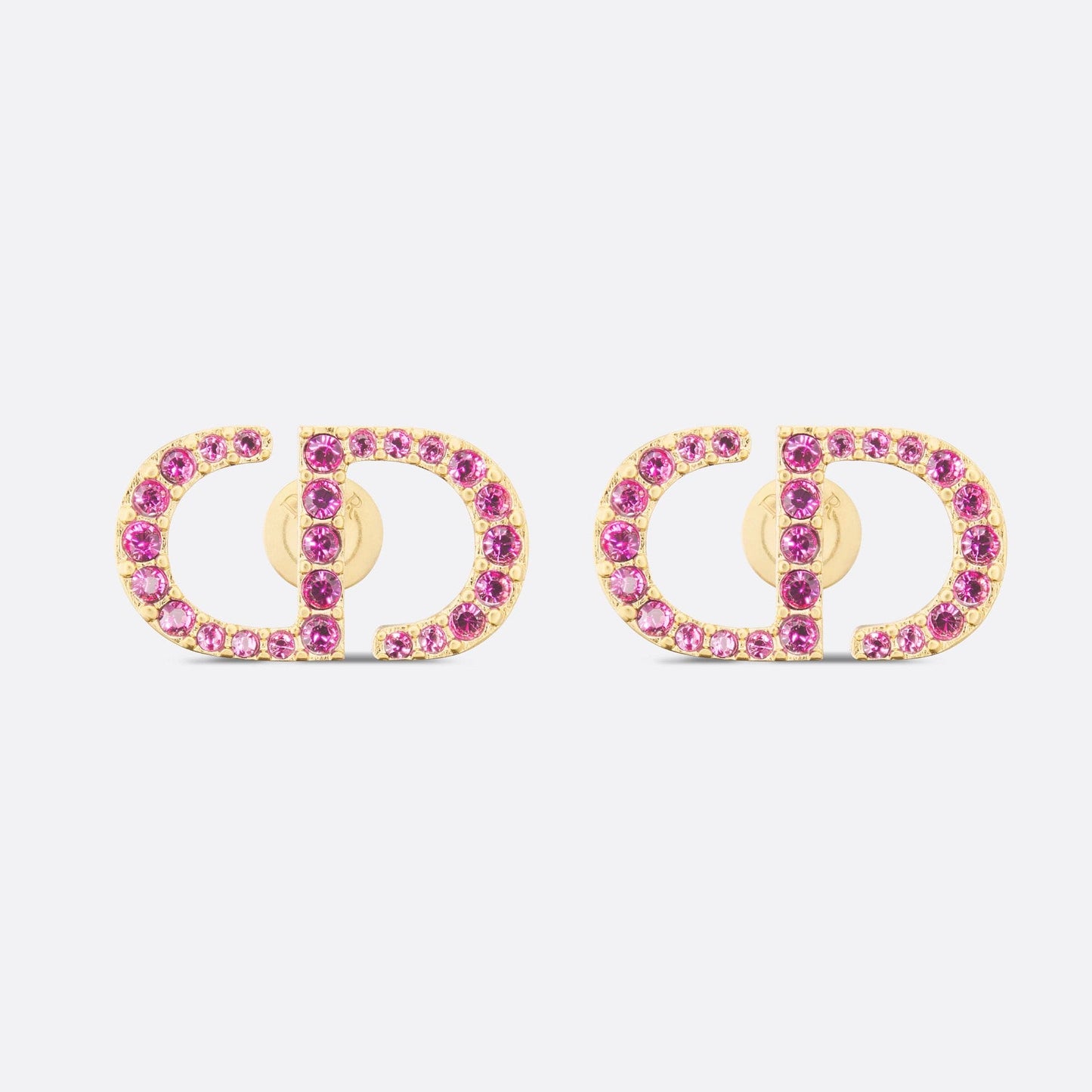 Dior Petit Stud Fuchsia Crystals 18K Gold Earrings