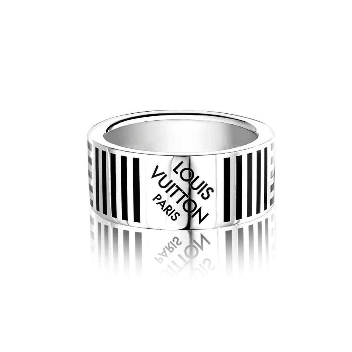 Louis Vuitton Damier Black 18K Gold Ring