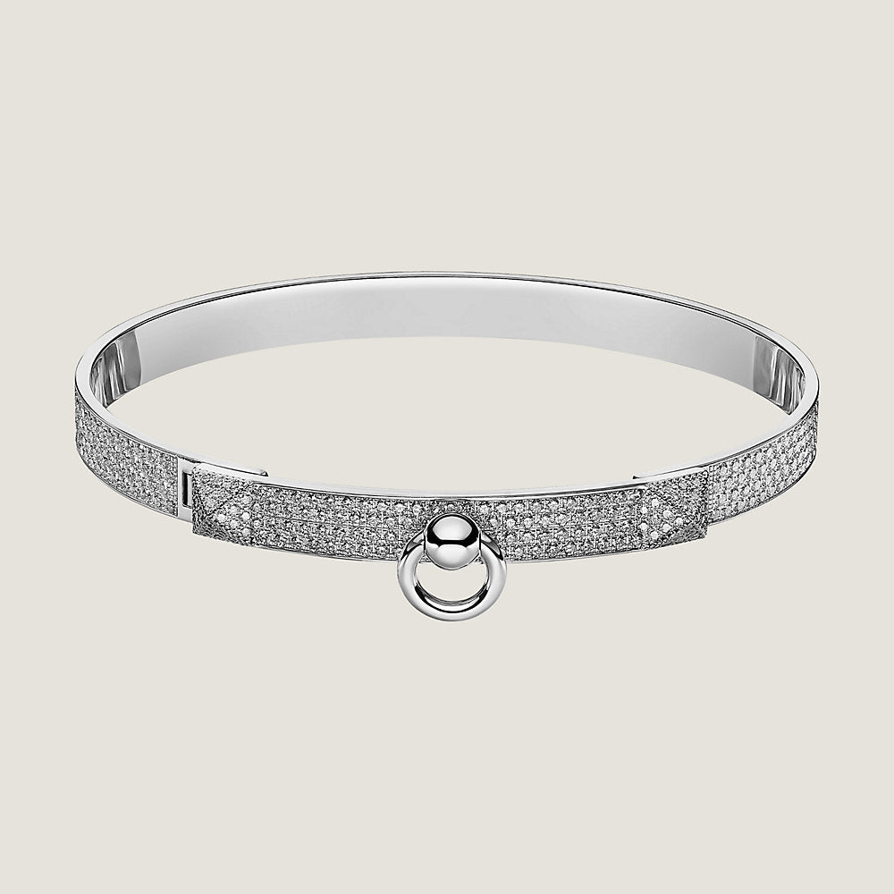 Hermes Collier De Chien Diamond 18K Gold Bracelet