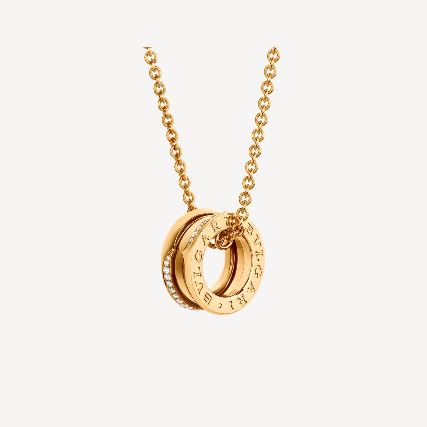 B.zero1 Demi-Pave Diamonds 18K Gold Necklace