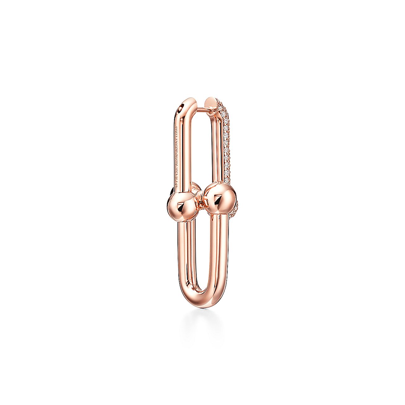 Tiffany HardWear Large Link Diamonds 18K Gold Earrings