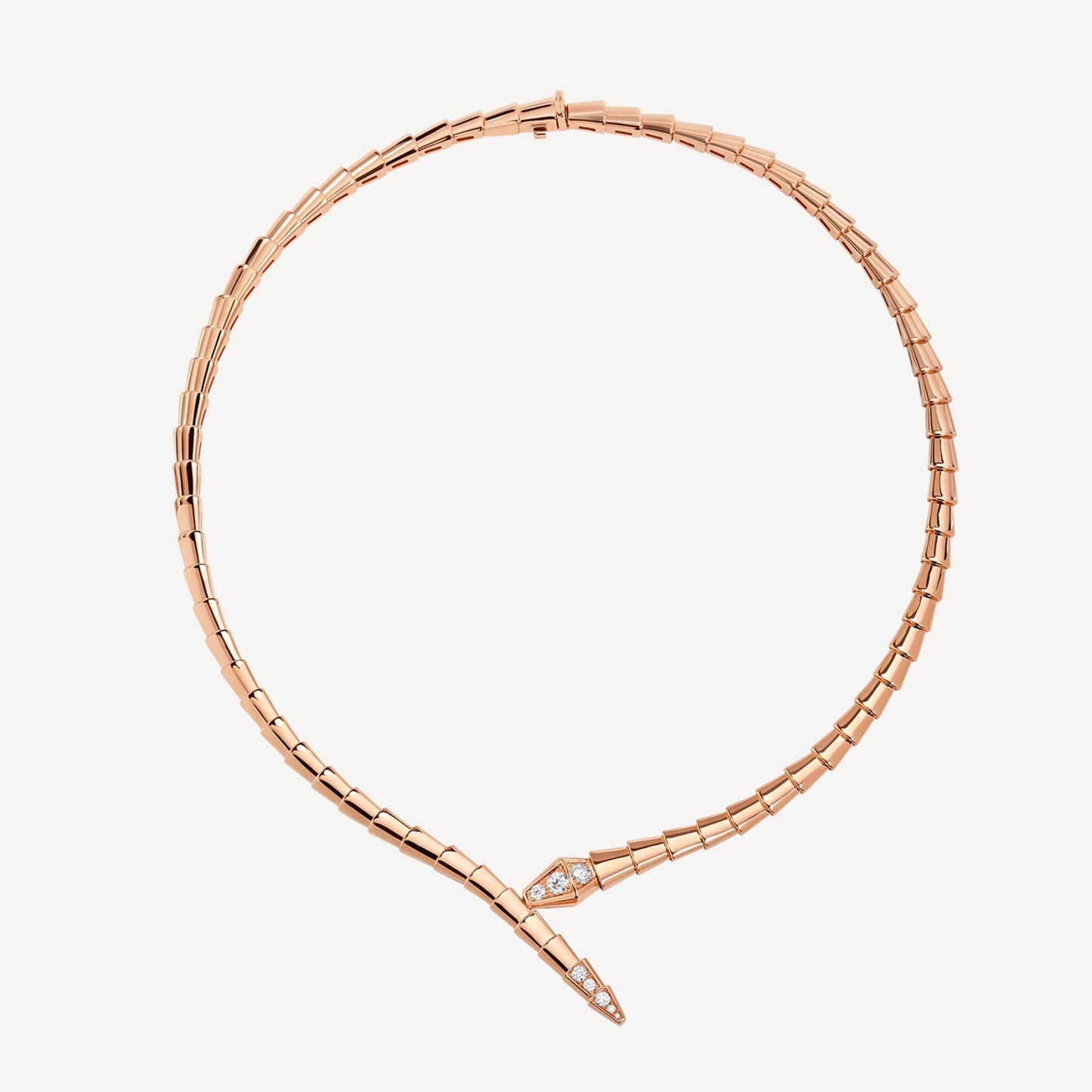 Bvlgari Serpenti Viper Demi-Pave Diamonds 18K Gold Necklace