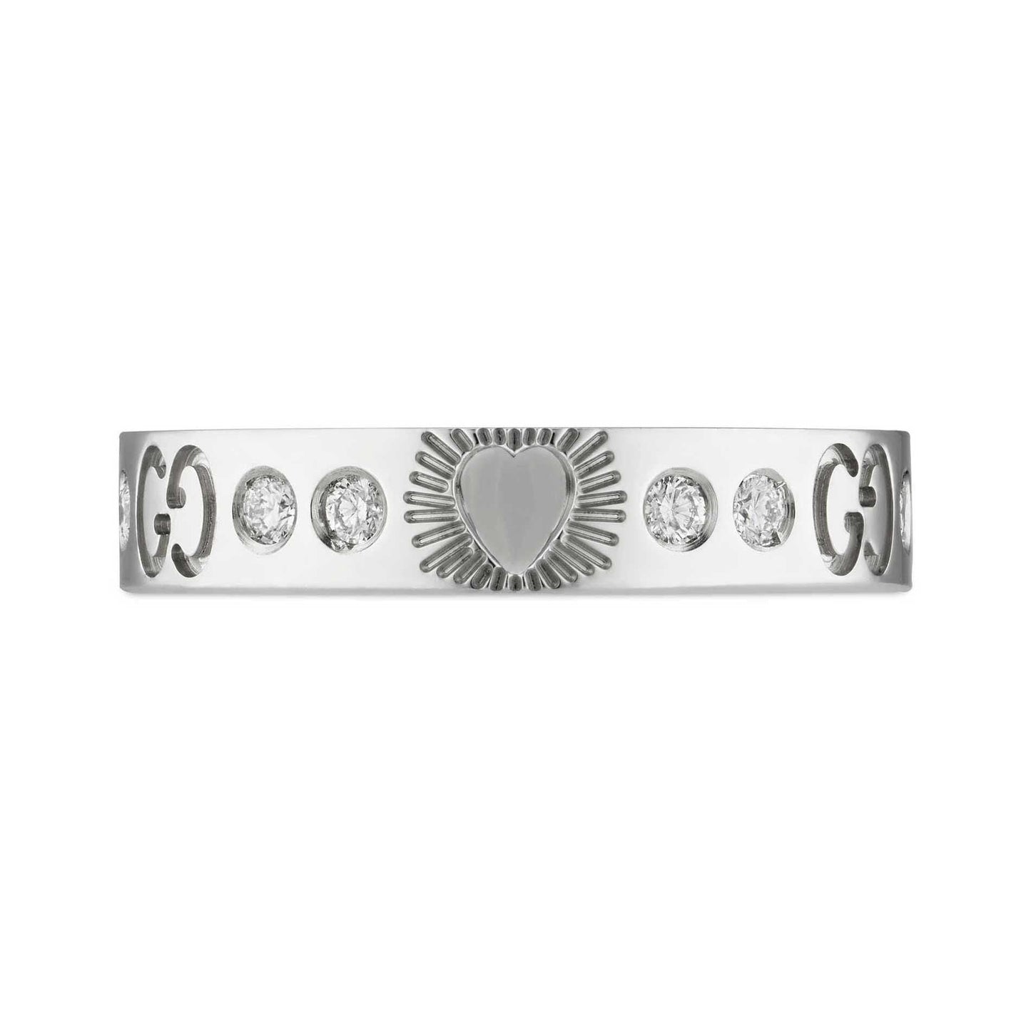 Gucci Double Icon Diamonds 18K White Gold Ring