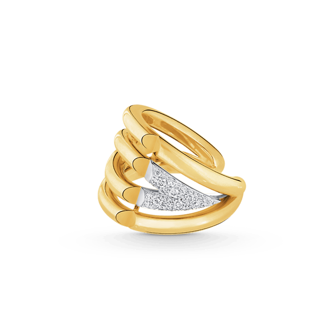 Louis Vuitton Volt Upside Down Diamonds 18K Gold Ring
