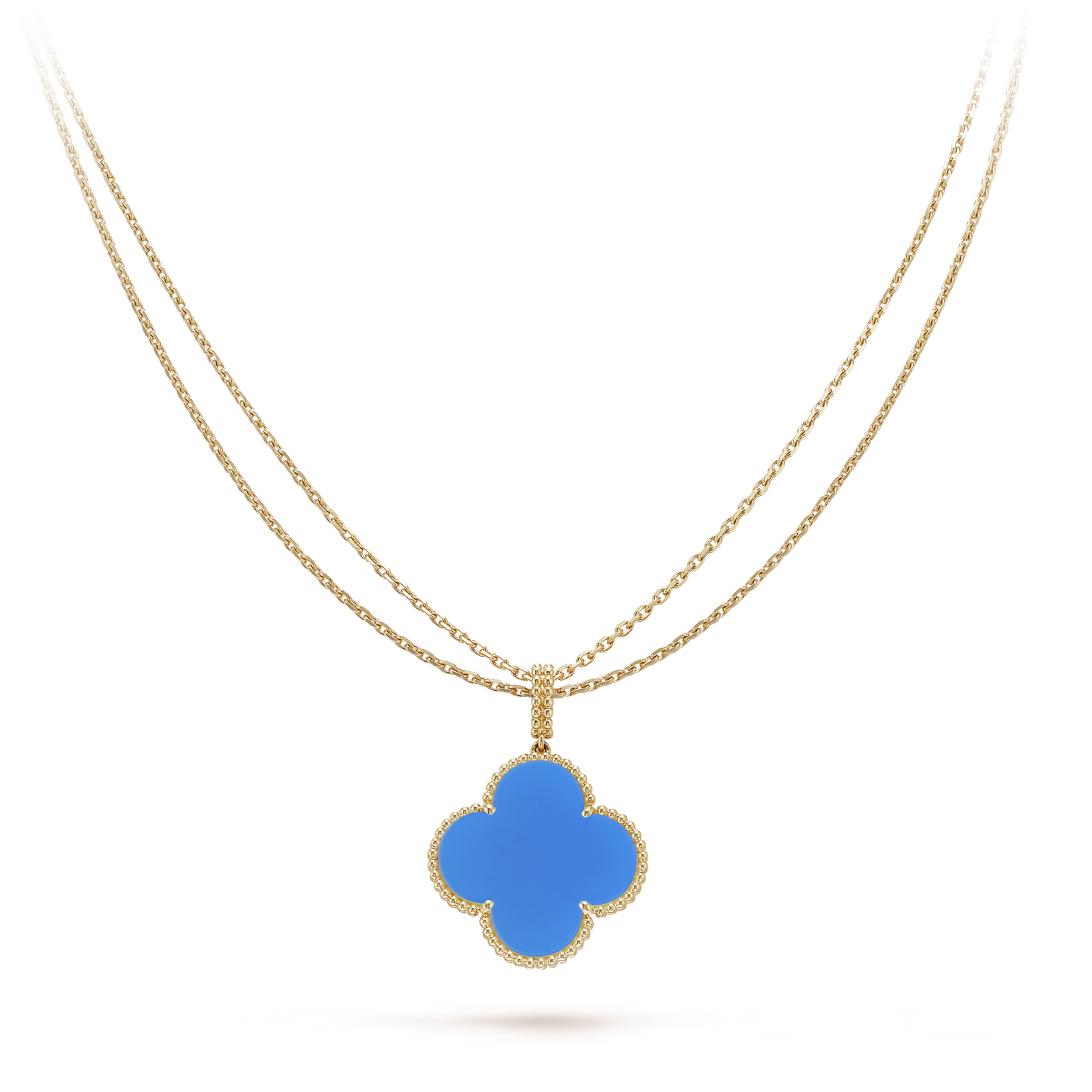 Magic Alhambra Agate Clover 18K Gold Necklace