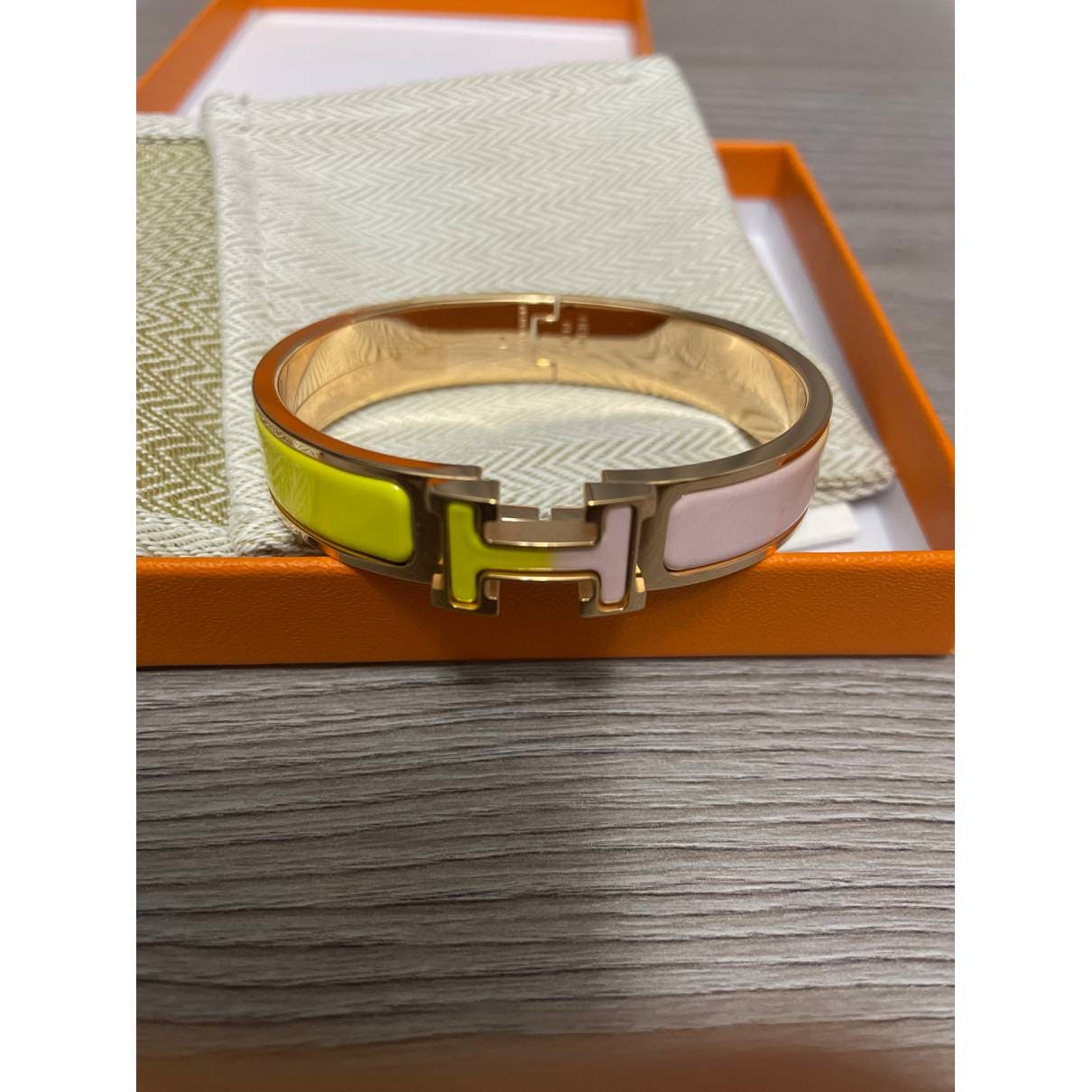 Hermes Clic Multicolour 18K Gold Bracelet