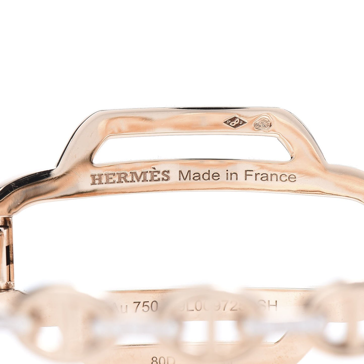 Hermes Kelly Double Tour Diamond 18K Gold Bracelet