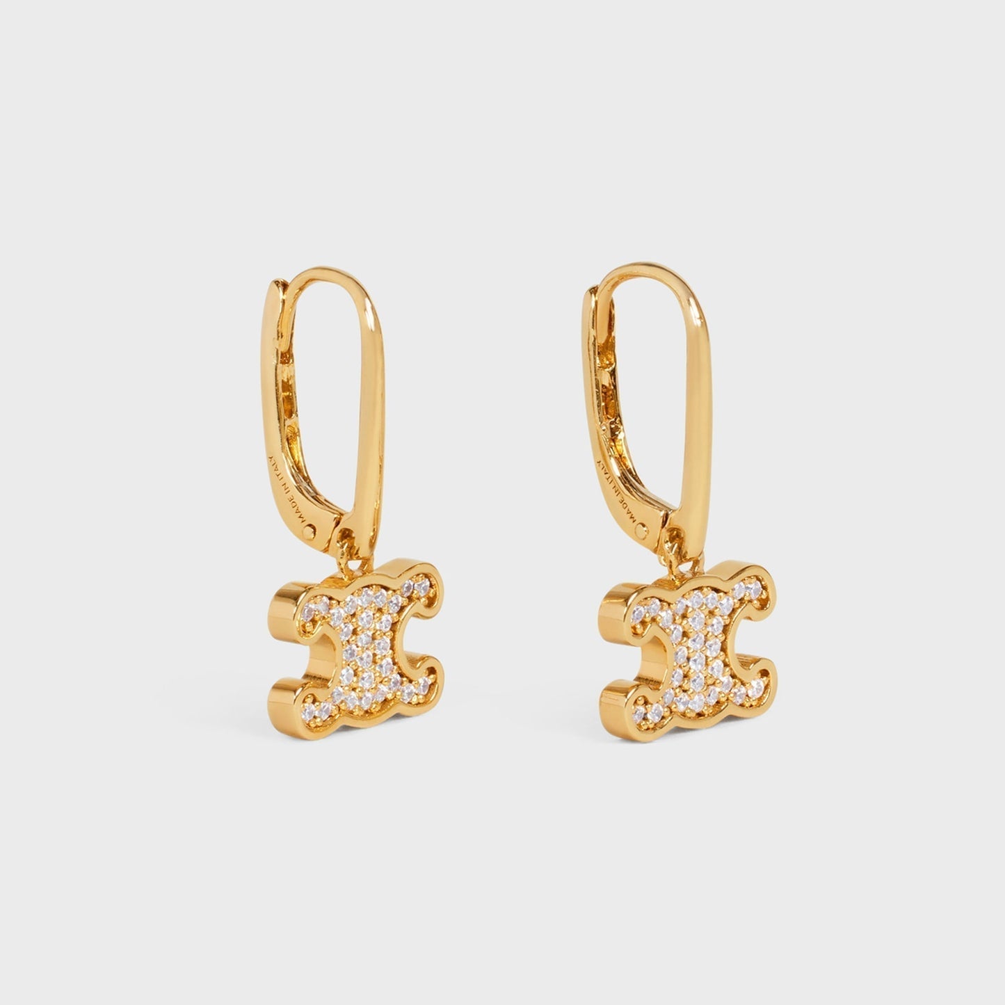 Celine Rhinestone 18K Gold Earrings
