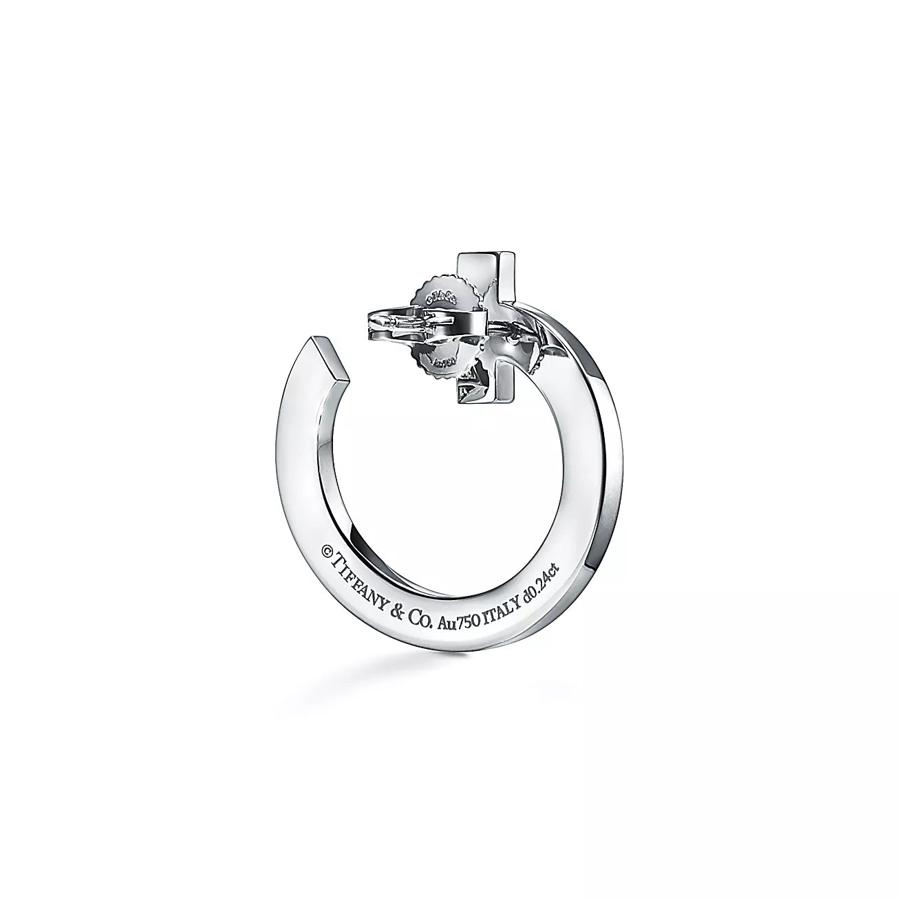 Tiffany T1 Open Hoop 18K White Gold Earrings