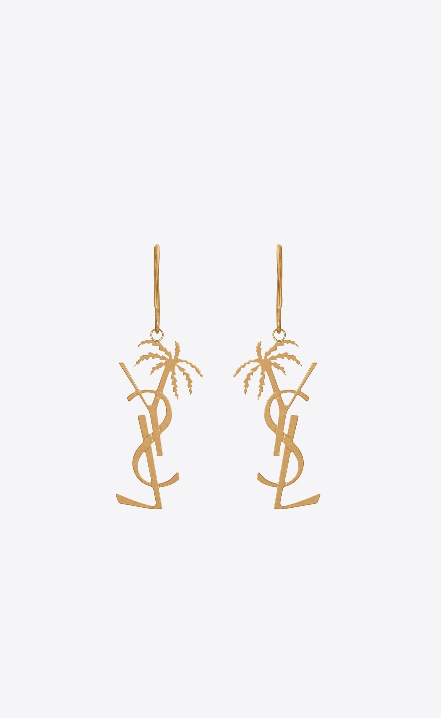 YSL Monogram Palmier Statement 18K Gold Earrings