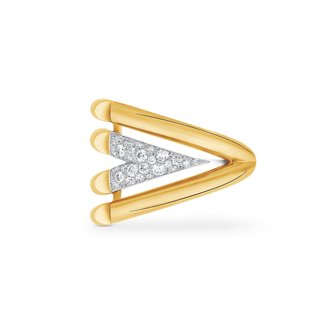 Louis Vuitton Volt Upside Down Diamonds 18K Gold Ring