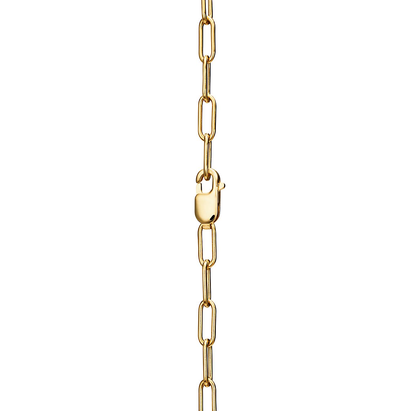 Tiffany Lock Pendant Pave Diamonds 18K Gold Necklace