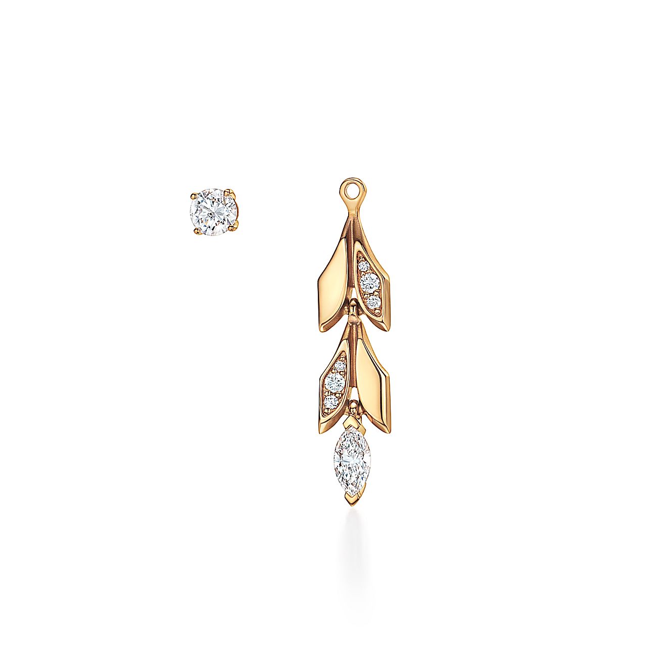 Tiffany Victoria Vine Convertible Drop 18K Gold Earrings