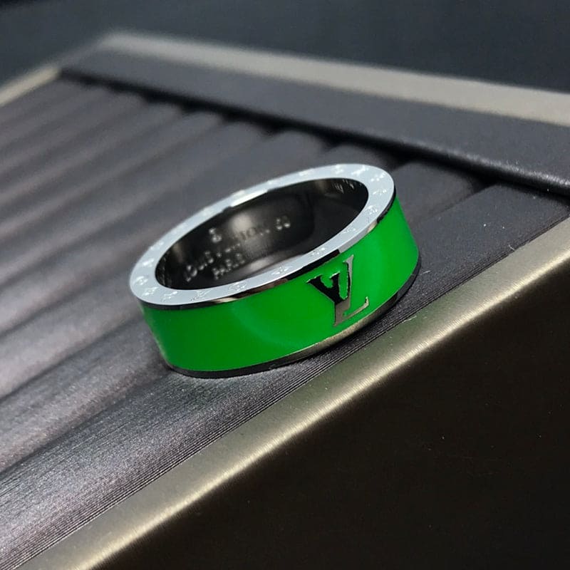 Louis Vuitton Ceramic Set of Two 18K Gold Ring
