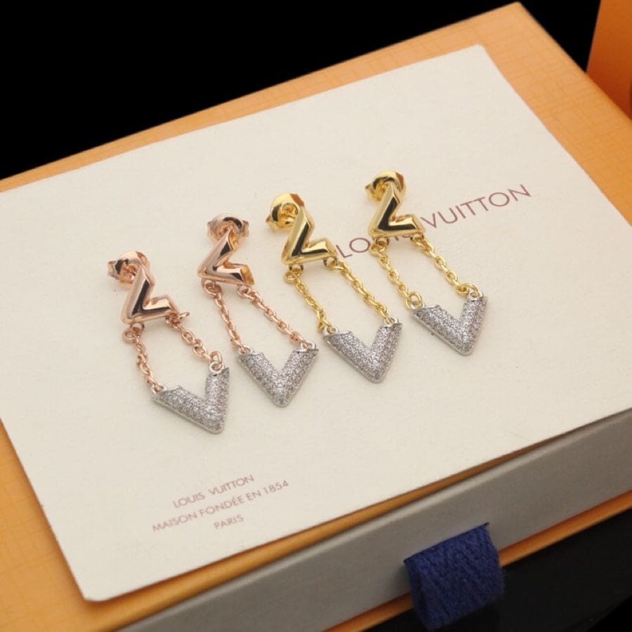 Louis Vuitton Volt Upside Down 18K Gold Earrings