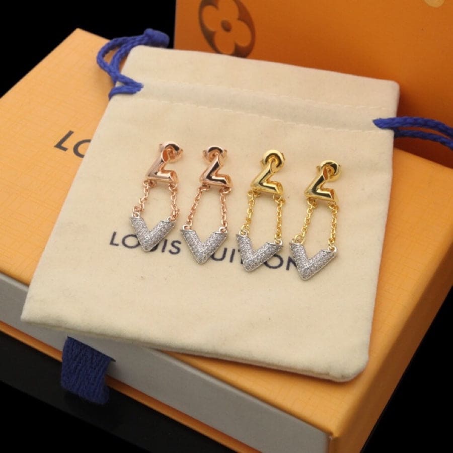 Louis Vuitton Volt Upside Down 18K Gold Earrings