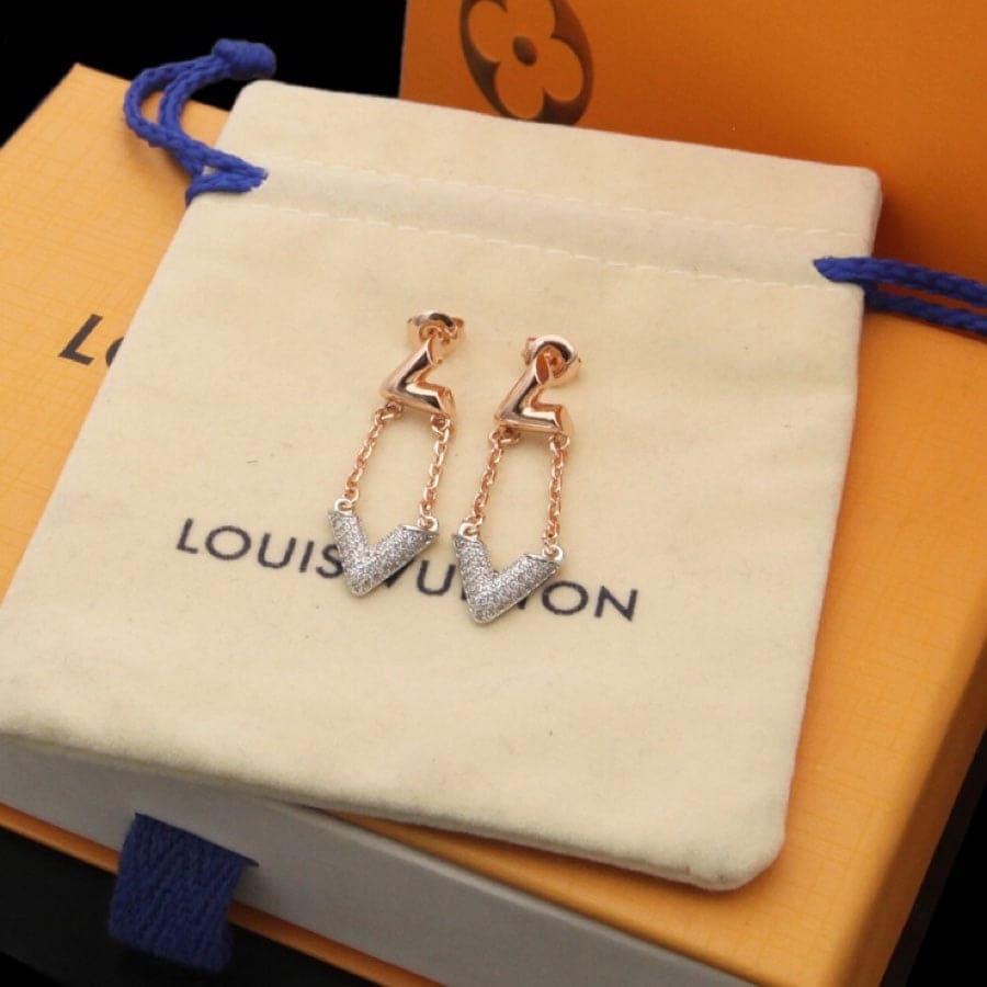 Louis Vuitton Volt Upside Down 18K Gold Earrings