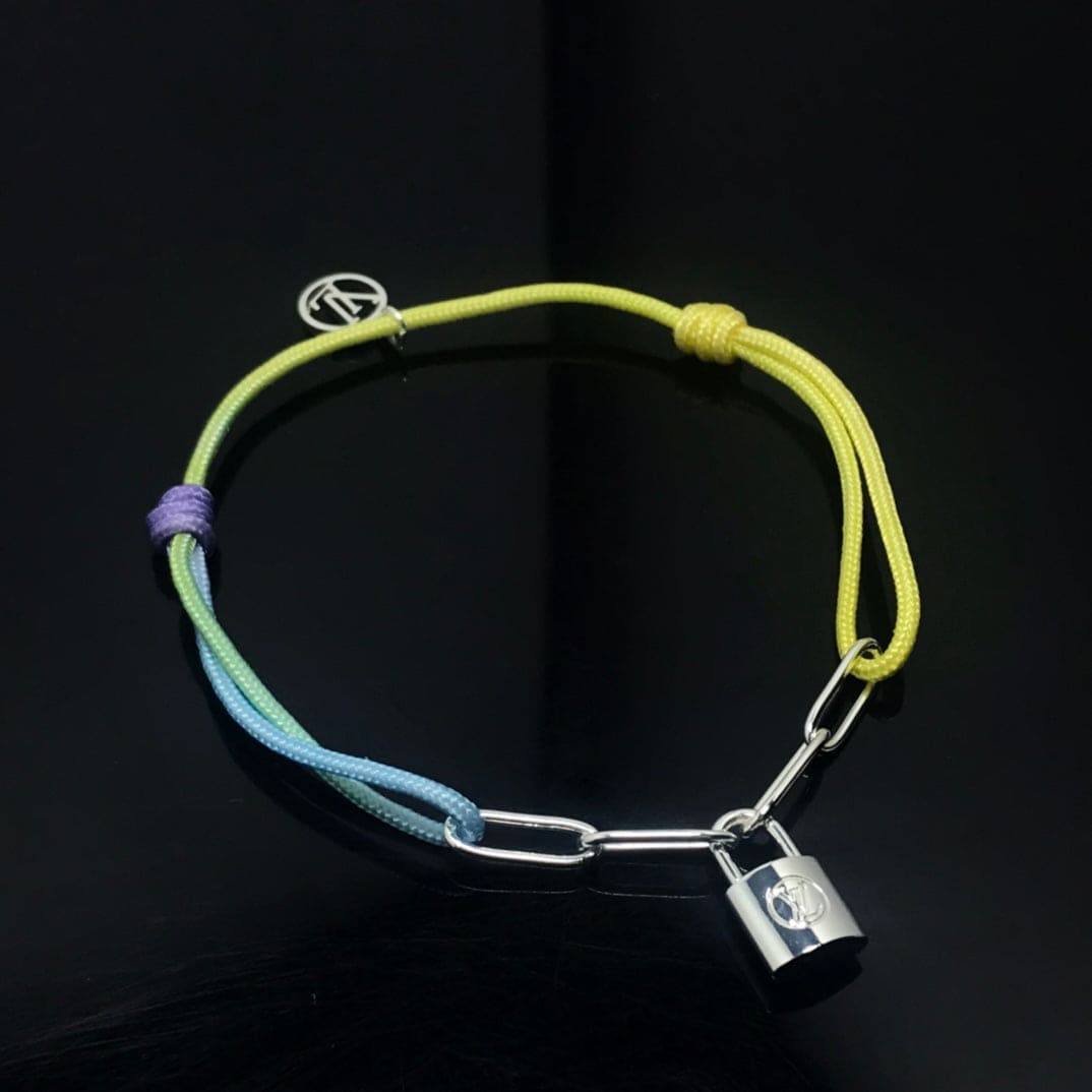 Louis Vuitton Silver Lockit X Virgil Abloh Rainbow 18K Gold Bracelet