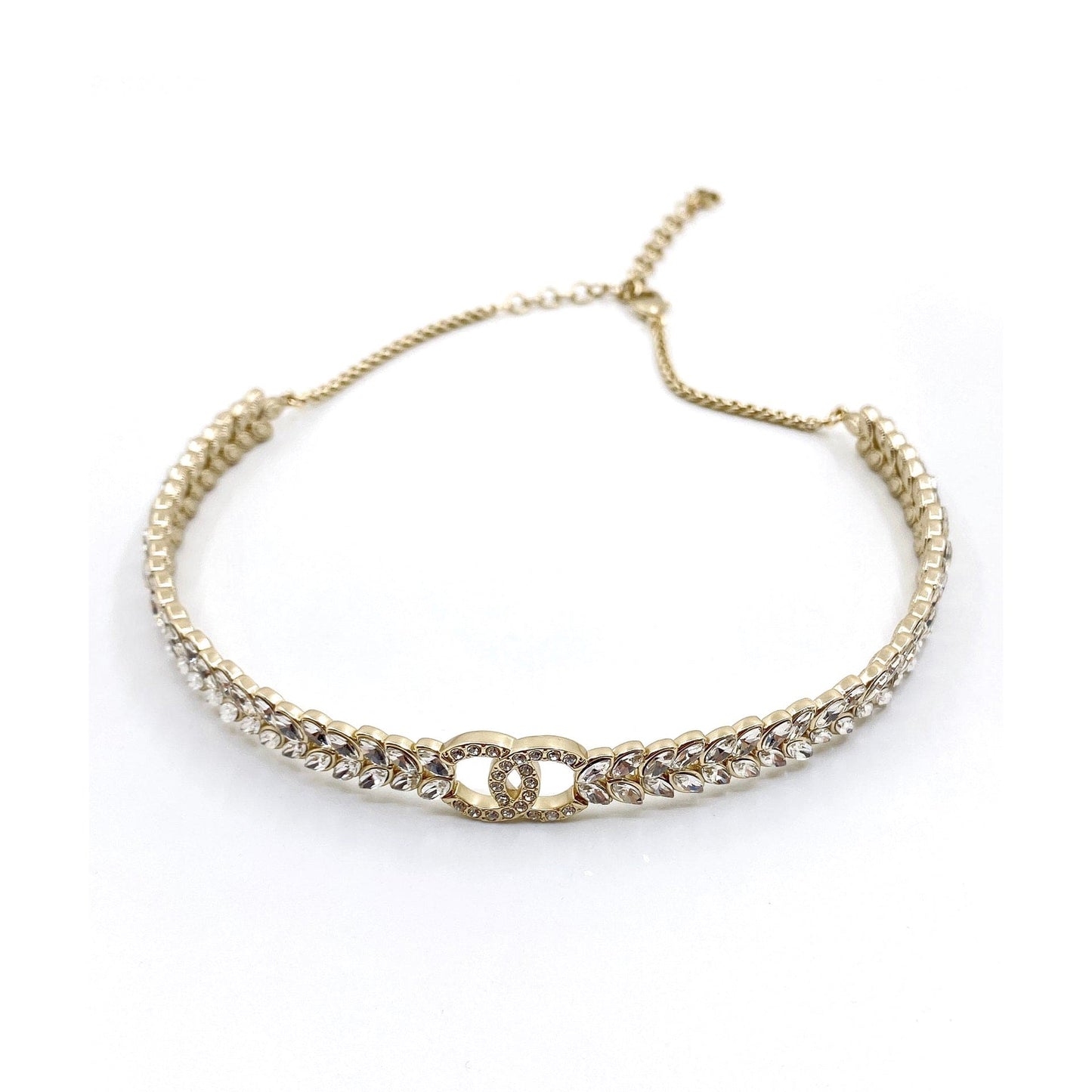 Chanel Chain Choker Diamonds 18K Gold Necklace
