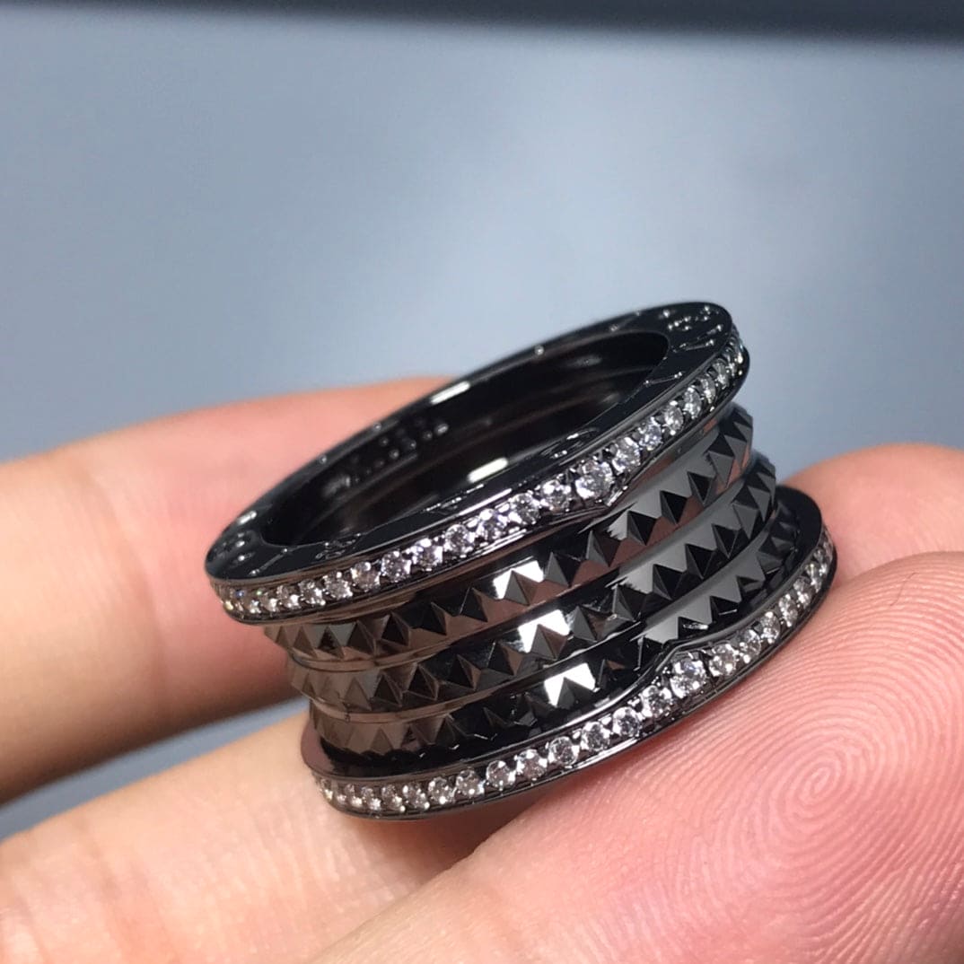 B.zero1 Black Ceramic 18K Gold Ring